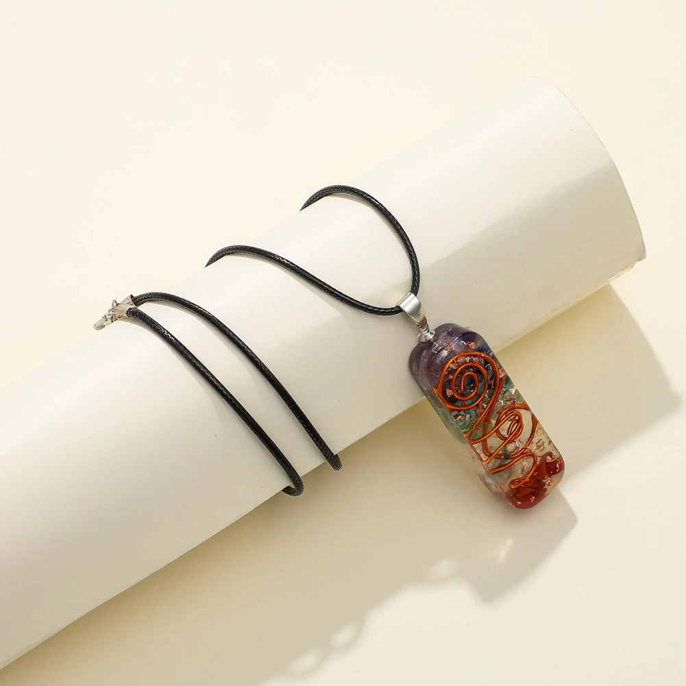 Pendentif 7 Chakras « Reiki » En Pierres Naturelles 8 Pendentif 7 Chakras « Reiki » En Pierres Naturelles – Image 6