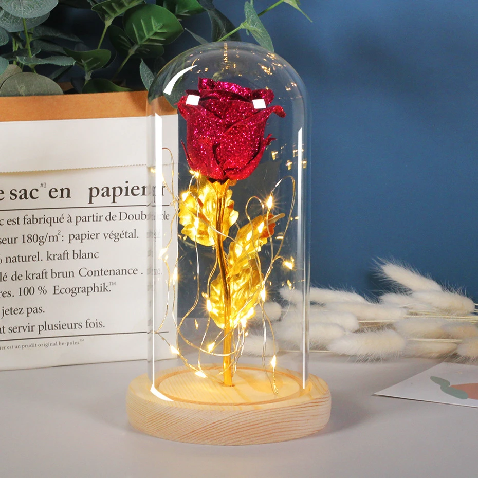 Histoire D’Amour – Lampe Led Rose Eternelle Sous Cloche 6 Histoire D’Amour – Lampe Led Rose Eternelle Sous Cloche – Image 4