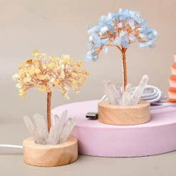 Vitalité – Arbre De Vie Lumineux En Pierres Naturelles