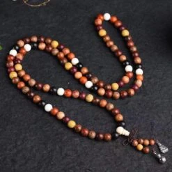 Mâlâ « Porte-Bonheur » 108 Perles En Bois De Santal -Moment Ici 8 11