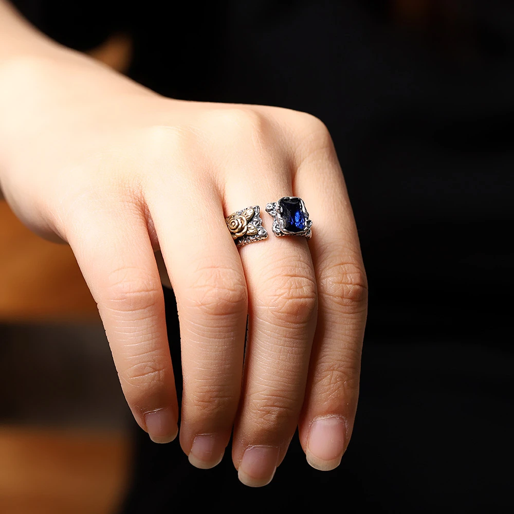 Bague Homme En Zircon – Harmonie Bleue, Argent 4 Bague Homme En Zircon – Harmonie Bleue, Argent – Image 2