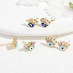 Boucle D’oreille Mauvais Œil « Regard » En Cristal -Moment Ici Boucle doreille Mauvais OEil 11