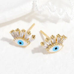 Boucle D’oreille Mauvais Œil « Regard » En Cristal -Moment Ici Boucle doreille Mauvais OEil 12