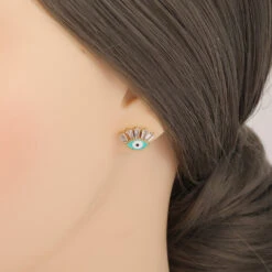 Boucle D’oreille Mauvais Œil « Regard » En Cristal -Moment Ici Boucle doreille Mauvais OEil 13