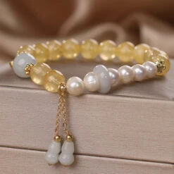 Bracelet Citrine Perle Jade – Gourde De Fortune 11 Bracelet Citrine Perle Jade – Gourde De Fortune -Moment Ici IMG 0774