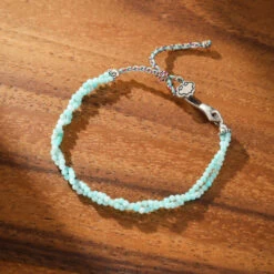 Bracelet Amazonite Ou Tourmaline – Essence, Argent -Moment Ici IMG 3393