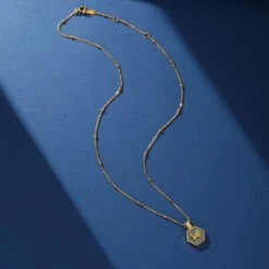 Collier Malachite – Élégance Papillon, Argent Plaqué Or -Moment Ici IMG 4113