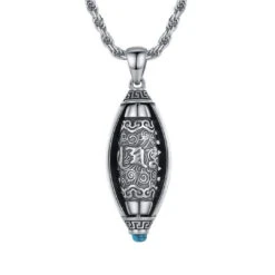 Collier Six Mantras Et Turquoise – Force De Paix, Argent 925 -Moment Ici IMG 4320