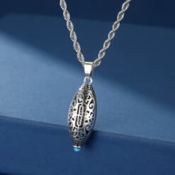 Collier Six Mantras Et Turquoise – Force De Paix, Argent 925 -Moment Ici IMG 4325