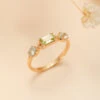 Bague Péridot Et Topaze – Géométrie Raffinée, Argent Plaqué Or -Moment Ici IMG 4902