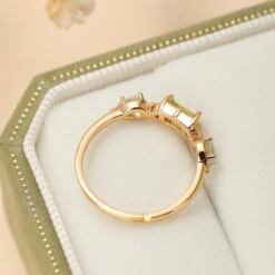 Bague Péridot Et Topaze – Géométrie Raffinée, Argent Plaqué Or -Moment Ici IMG 4903