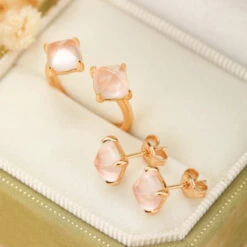 Bague Quartz Rose – Éclat Divin, Argent Plaqué Or 16 Bague Quartz Rose – Éclat Divin, Argent Plaqué Or -Moment Ici IMG 5128 1