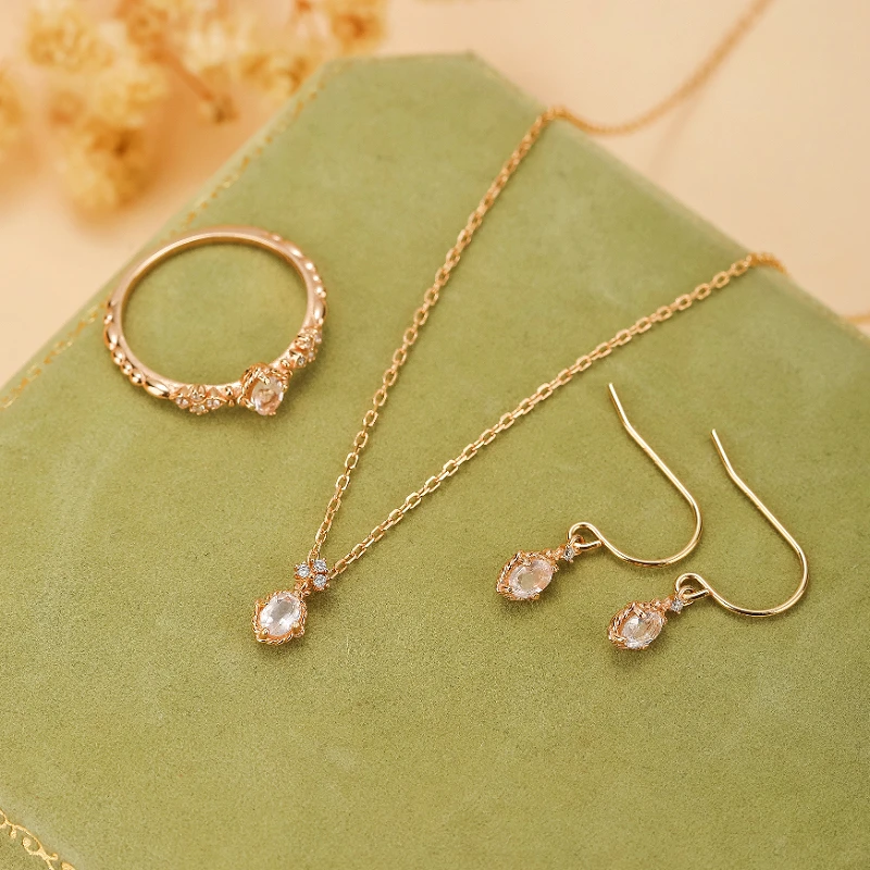 Collier Quartz Rose – Éclat Doux, Argent Plaqué Or 8 Collier Quartz Rose – Éclat Doux, Argent Plaqué Or – Image 6