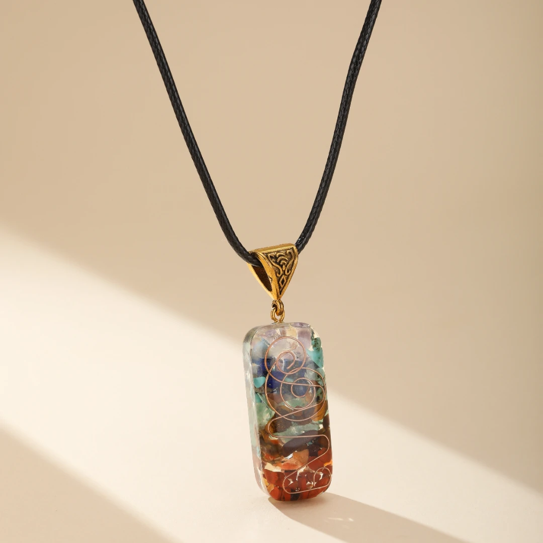 Pendentif 7 Chakras « Reiki » En Pierres Naturelles 3 Pendentif 7 Chakras « Reiki » En Pierres Naturelles