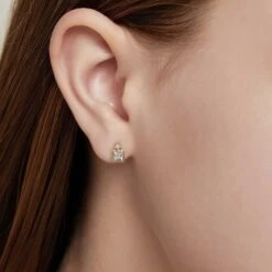 Boucles D’Oreilles Aigue Marine – Douce Lumière, Plaqué Or -Moment Ici IMG 8942