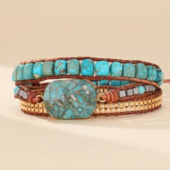 Bracelet Wrap En Turquoise – Toucher De Guérisseur