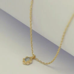 Collier Aigue Marine – Aura Marine, Argent Plaqué Or 11 Collier Aigue Marine – Aura Marine, Argent Plaqué Or -Moment Ici IMG 8994