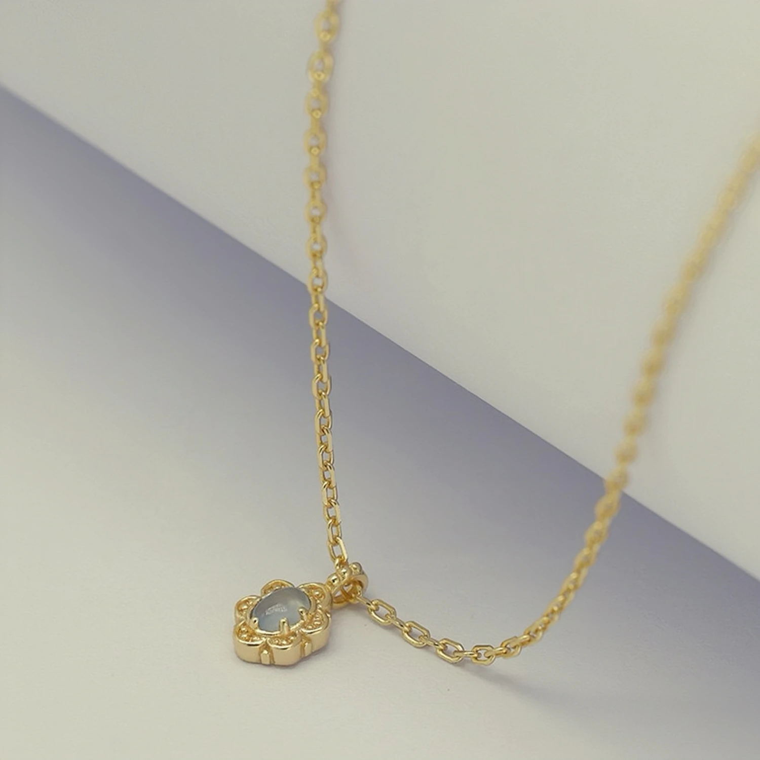 Collier Aigue Marine – Aura Marine, Argent Plaqué Or 5 Collier Aigue Marine – Aura Marine, Argent Plaqué Or – Image 3