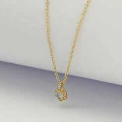 Collier Aigue Marine – Aura Marine, Argent Plaqué Or 10 Collier Aigue Marine – Aura Marine, Argent Plaqué Or -Moment Ici IMG 8995