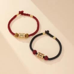 Bracelet Couple En Fil Rouge – Pareja, Argent