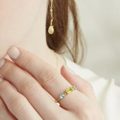 Bague Péridot Et Topaze – Géométrie Raffinée, Argent Plaqué Or -Moment Ici O1CN01fPiTlQ1CxpOf0K5FM 2846120148 0 cib