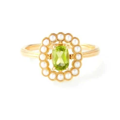 Bague Péridot Et Perle – Élégance Carrée, Argent Plaqué Or -Moment Ici O1CN01me8aUt29kbFZvXVLq 3337148106 0 cib