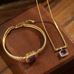 Bracelet Améthyste – Carré Violet, Argent Plaqué Or 16 Bracelet Améthyste – Carré Violet, Argent Plaqué Or -Moment Ici QQ图片20240528221319