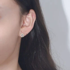 Boucles D’Oreilles Pierre De Lune – Hexagone Lumineux, Argent Plaqué Or -Moment Ici QQ图片20240529004058