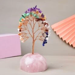 Amour Spirituel – Arbre De Vie En Pierres De 7 Chakras Et Quartz Rose -Moment Ici amour spirituel arbre de vie en pierres de 7 chakras et quartz rose 2