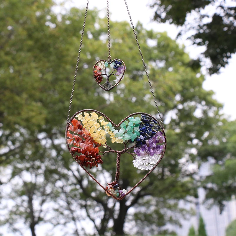 Attrape Rêve Arbre De Vie ‘Coeur’ En 7 Chakras 5 Attrape Rêve Arbre De Vie ‘Coeur’ En 7 Chakras – Image 3