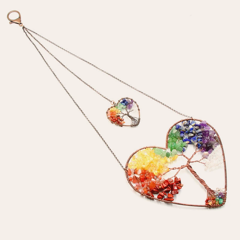 Attrape Rêve Arbre De Vie ‘Coeur’ En 7 Chakras 7 Attrape Rêve Arbre De Vie ‘Coeur’ En 7 Chakras – Image 5