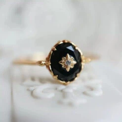 Bague Agate – Céleste Nocturne, Argent Plaqué Or 20 Bague Agate – Céleste Nocturne, Argent Plaqué Or -Moment Ici bague agate celeste nocturne argent plaque or 1