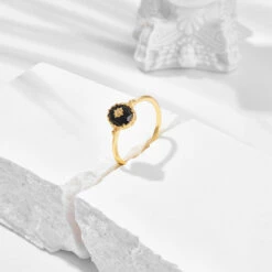 Bague Agate – Céleste Nocturne, Argent Plaqué Or 18 Bague Agate – Céleste Nocturne, Argent Plaqué Or -Moment Ici bague agate celeste nocturne argent plaque or 6