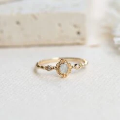 Bague Aigue Marine – Aura Marine, Argent Plaqué Or -Moment Ici bague aigue marine aura marine argent plaque or 6