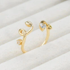 Bague Aigue Marine – Azure Élégance, Argent Plaqué Or