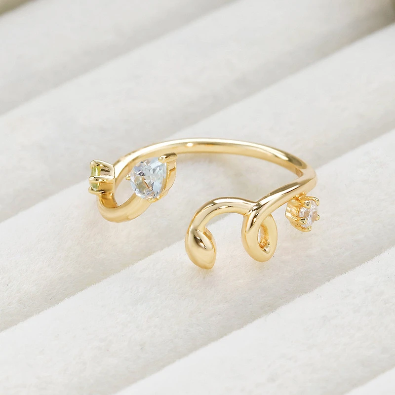 Bague Aigue Marine – Azure Élégance, Argent Plaqué Or 6 Bague Aigue Marine – Azure Élégance, Argent Plaqué Or – Image 4