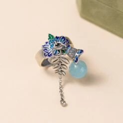 Bague Aigue Marine – Zen Antique, Argent -Moment Ici bague aigue marine zen antique argent 1