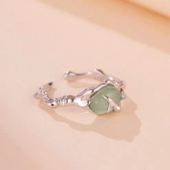 Bague Aventurine – Force Du Bambou, Argent -Moment Ici bague aventurine force du bambou argent 6