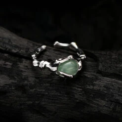Bague Aventurine – Force Du Bambou, Argent -Moment Ici bague aventurine force du bambou argent 7