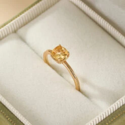 Bague Citrine – Lumière Dorée, Argent Plaqué Or -Moment Ici bague citrine lumiere doree argent plaque or 4