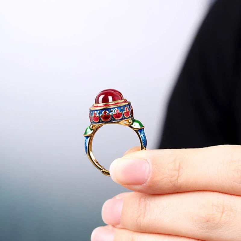 Bague Cornaline – Abondance, Argent Plaqué Or 5 Bague Cornaline – Abondance, Argent Plaqué Or – Image 3