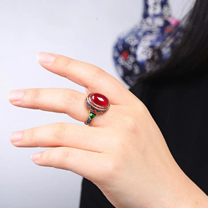 Bague Cornaline – Abondance, Argent Plaqué Or 4 Bague Cornaline – Abondance, Argent Plaqué Or – Image 2