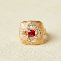 Bague Cornaline – Chance Florale, Argent Plaqué Or 15 Bague Cornaline – Chance Florale, Argent Plaqué Or -Moment Ici bague cornaline chance florale argent plaque or 6