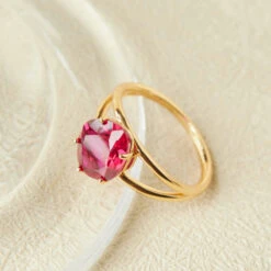 Bague Cornaline – Essence De Vie, Argent Plaqué Or -Moment Ici bague cornaline essence de vie argent plaque or 7