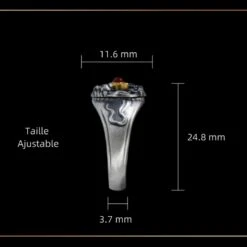 Bague Homme Anti-Stress Rotative – Lion Des Montagnes, Argent -Moment Ici bague homme anti stress rotative lion des montagnes argent