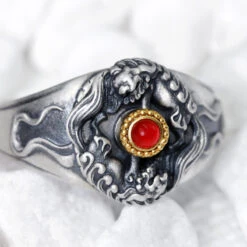 Bague Homme Anti-Stress Rotative – Lion Des Montagnes, Argent -Moment Ici bague homme anti stress rotative lion des montagnes argent 3