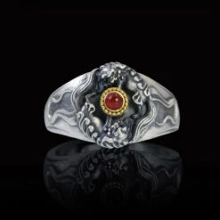 Bague Homme Anti-Stress Rotative – Lion Des Montagnes, Argent