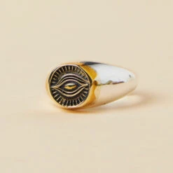 Bague Homme – Œil Maléfique, Argent -Moment Ici bague homme oeil malefique argent 6