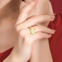 Bague Lapin En Jade – Sagesse, Argent Plaqué Or 9 Bague Lapin En Jade – Sagesse, Argent Plaqué Or -Moment Ici bague lapin en jade sagesse argent plaque or