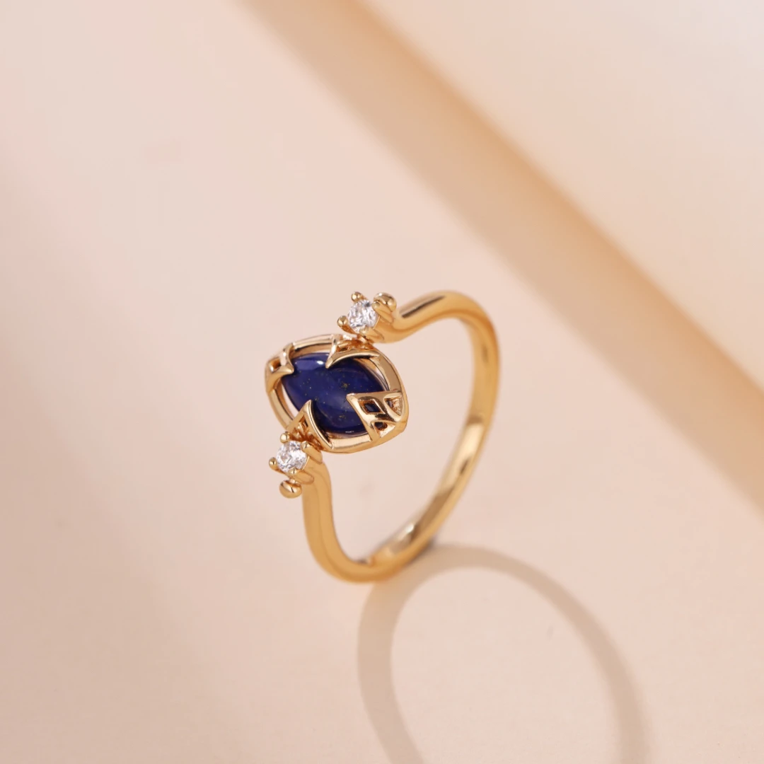 Bague Lapis Lazuli Et Quartz Clair – Étoile Du Matin, Argent Plaqué Or 3 Bague Lapis Lazuli Et Quartz Clair – Étoile Du Matin, Argent Plaqué Or